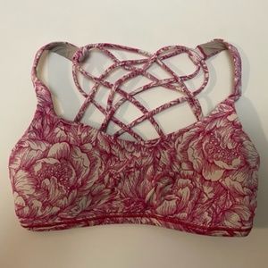 Lululemon Free to be Wild bra, size 4, floral pink print